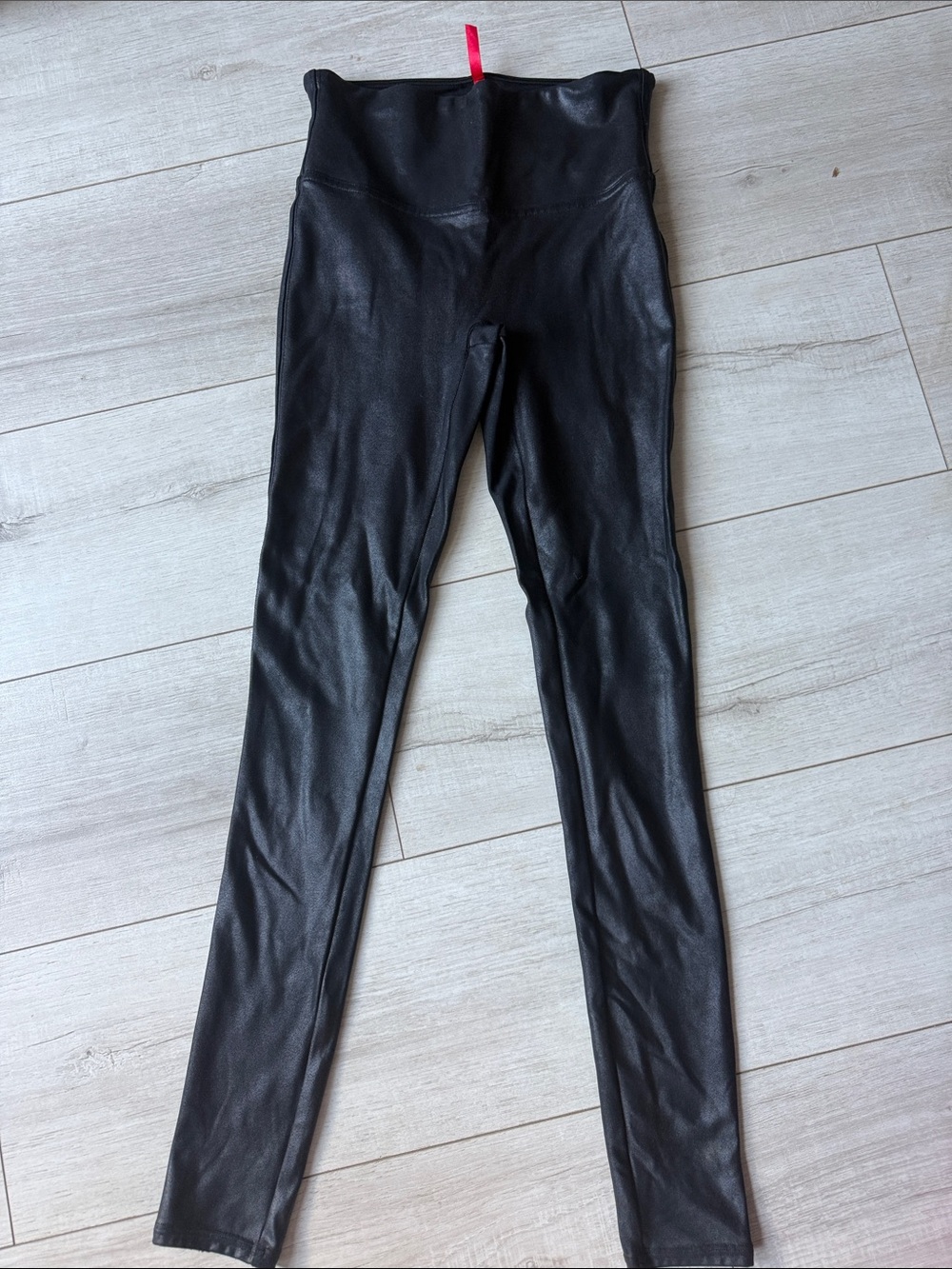 SPANX High-Waist Faux Leather Leggings - Black